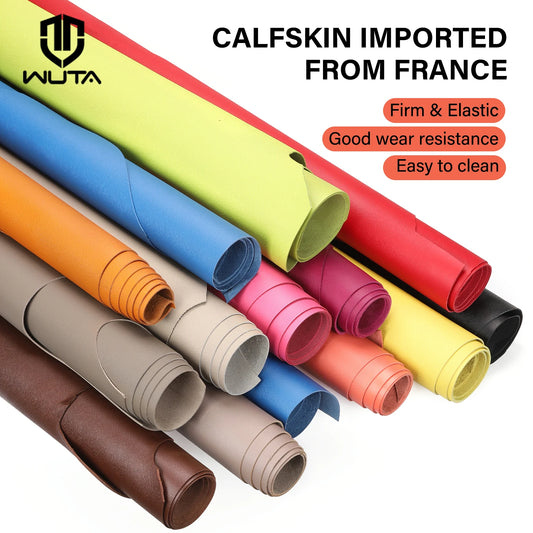 WUTA Calfskin Leather Piece Have Beautiful Embossed Pattern Made From The Famous French Tanneries DU PUY Handmade DIY Cowhide