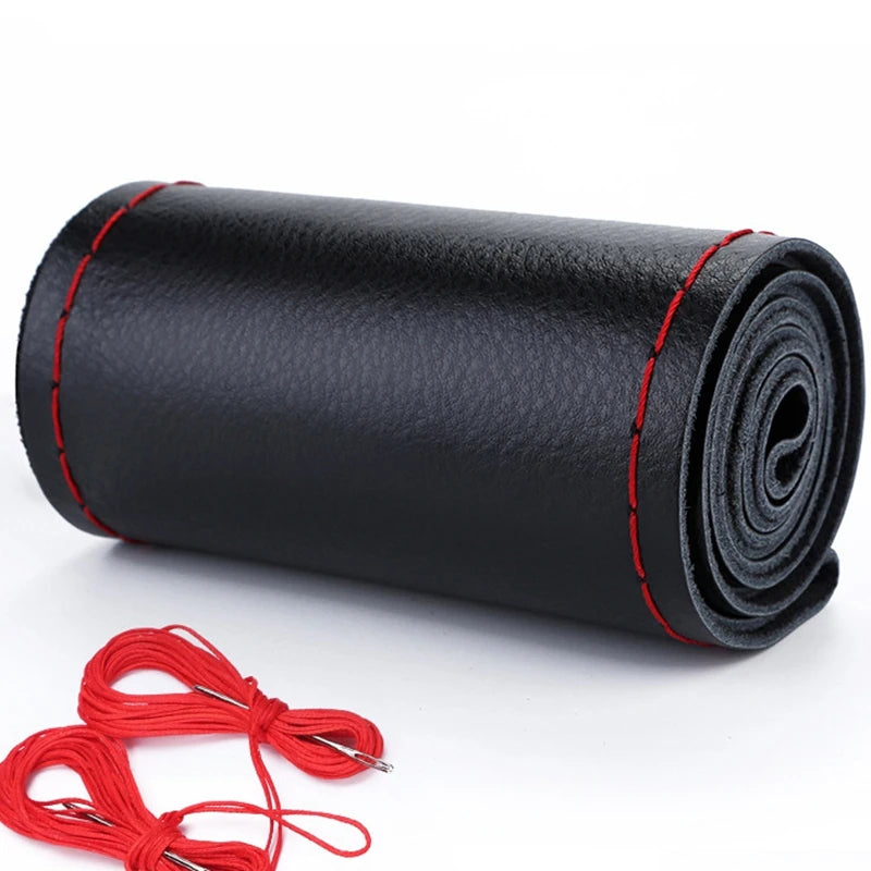 Car Steering Wheel Braid Cover Needles And Thread Artificial Leather A variety of Styles DIY Texture Soft Auto Accessories