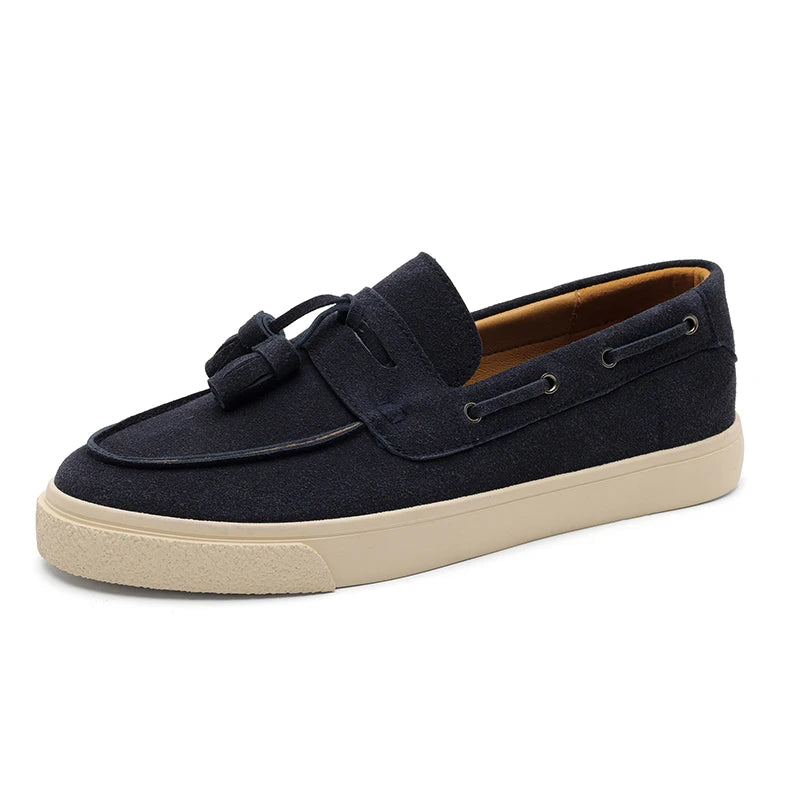 Suede Leather Handmade Loafers Leisure Walk Male Casual Shoes New Design Casual Slip on Flats Versatile Driving Shoes Moccasins