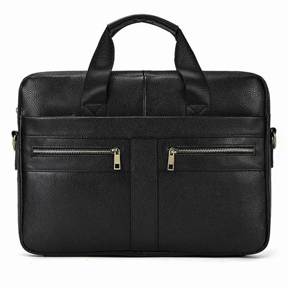 Men's Genuine Leather Briefcase 15.6 inch Laptop Bag Shoulder Messenger Bag Business Travel Professional Work Bag