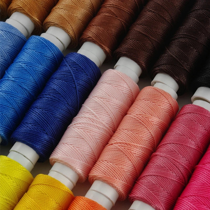 7PCS 0.55mm 30 Meters Leather Waxed Thread Cord For DIY Handicraft Tool Hand Stitching Thread Round Waxed Sewing Line
