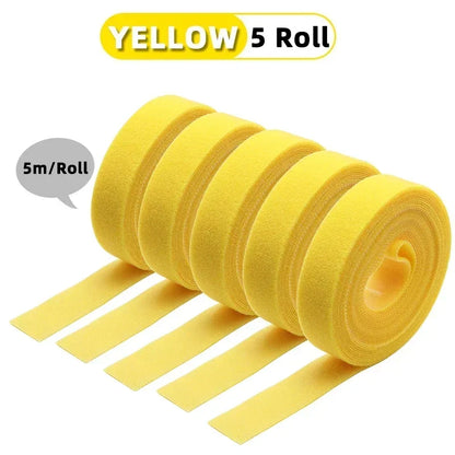 5m/roll Cable Ties Reusable Loop Bundle Self Adhesive Fastener Clip Wire Holder Management DIY Accessories Nylon Strap Organizer