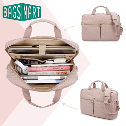 BAGSMART Large Capacity 17 inch Laptop Bag Shoulder Messenger Notebook Pouch Briefcase Office School Business Computer HandBag
