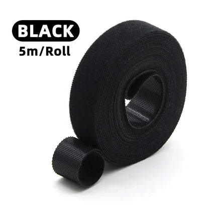 5m/roll Cable Ties Reusable Loop Bundle Self Adhesive Fastener Clip Wire Holder Management DIY Accessories Nylon Strap Organizer