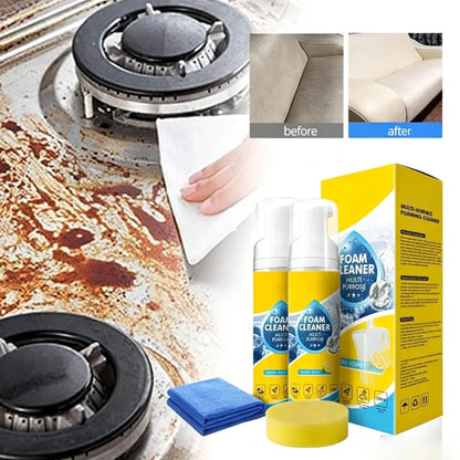 Leather Upholstery Care Foam Cleaner Water Free Quick Clean Liquid With Matching Sponge Cloth Vehicle Interior Maintenance Gear