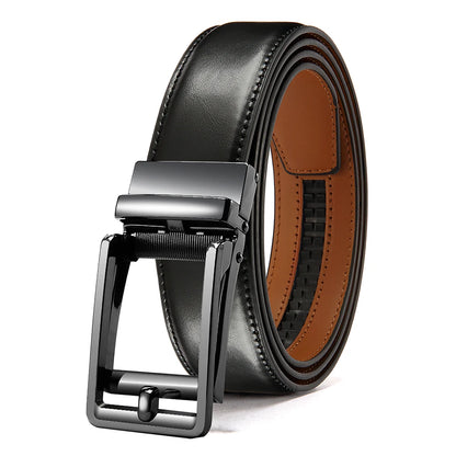Men's Leather Belts Fashion Automatic Buckle PU Male Belts Luxury Business Designer Black Brown 115 125 135cm