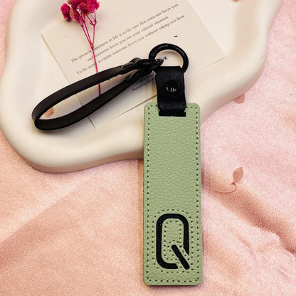 Accessory Display Hook Making Supplies Key Ring Pendant Keychain Accessories Keyring Holder Charm Gift 26 Letters Leather