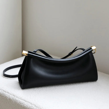 Women's Bags Genuine Leather Underarm Bag New Handbag Small Design High-End Clip Leather Simple Fashion Shoulder Bag Vintage