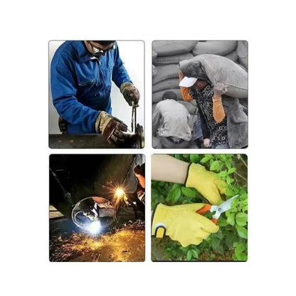 Leather High Temperature Heat Insulation Gloves Leather WorkSafety Protection Welding Garden Gloves  Leather Construction Gloves