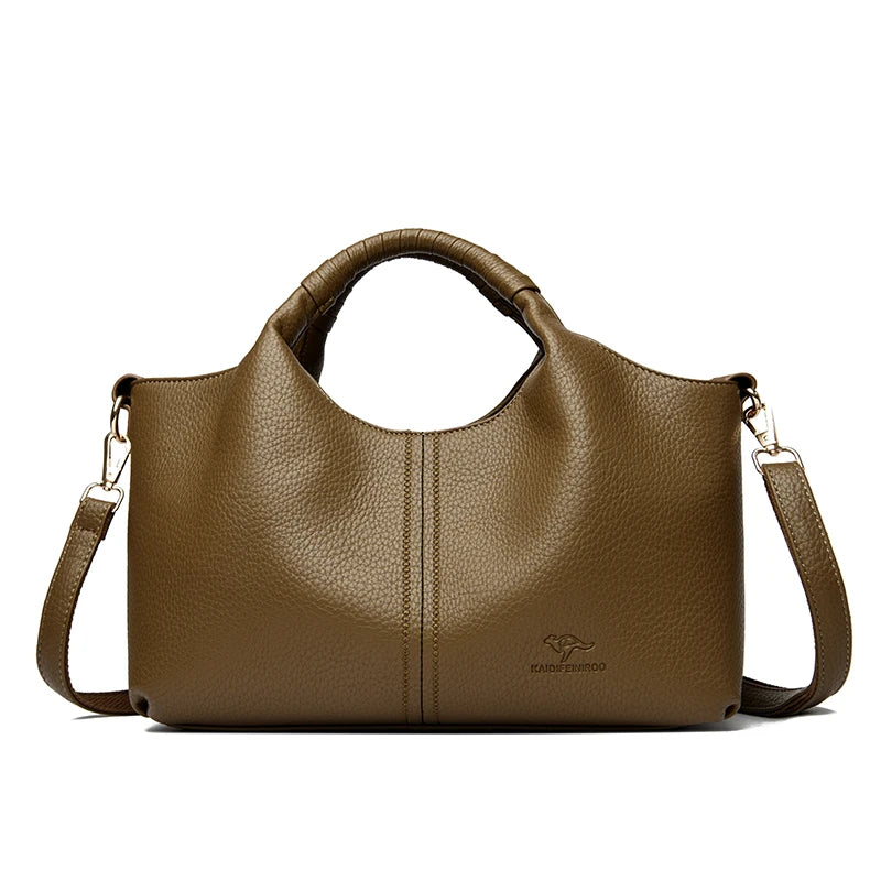 Authentic Leather Tote Bag Luxury Large Capacity Women's Single Shoulder Diagonal Crossbody Bags Fashion Simple Female Handbag