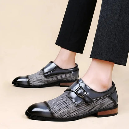Men Shoes High Quality Hollowed-out Leather Shoes Breathable Casual Footwear Comfort Driving Shoe Hollowed Business Dress Shoes
