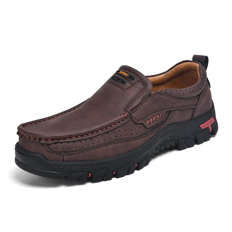 2025 Handmade Shoes Genuine Leather Casual Shoe for Men Flat Platform Walking  Outdoor Footwear Loafers Large Size 50