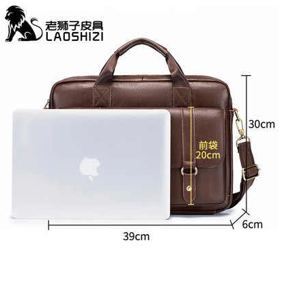 New 100% genuine leather Men's briefcase laptop bag large capacity business handbag casual shoulder crossbody bags messenger bag