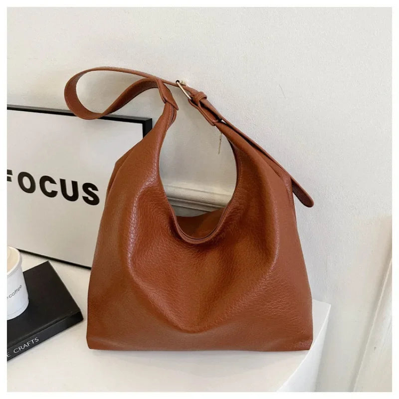 Fashion Leather Tote Bag for Women 2025 Trend Female Simple Large High Capacity Shoulder Bag Women Handbags Messenger Bags