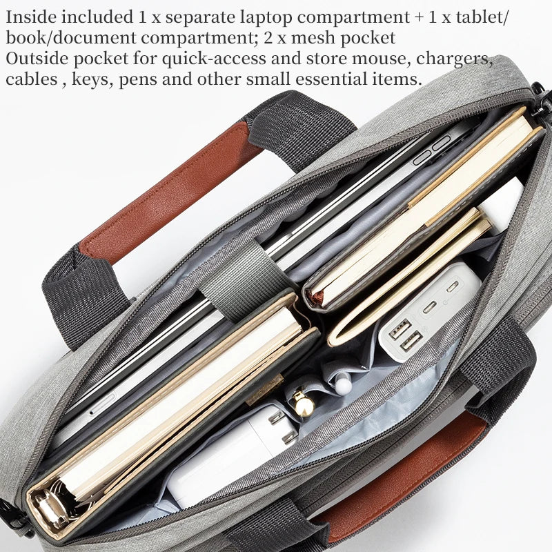 Laptop Bag for Men Business Briefcase Shoulder Handbag for Macbook HP Dell Lenovo Asus Surface Acer Huawei Notebook 14 15.6 inch