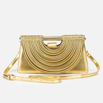 Handbags for Women 2025 New Gold Luxury Designer Brand Handwoven Noodle Bags Leather Pulled Hobo Silver Evening Clutch Chic