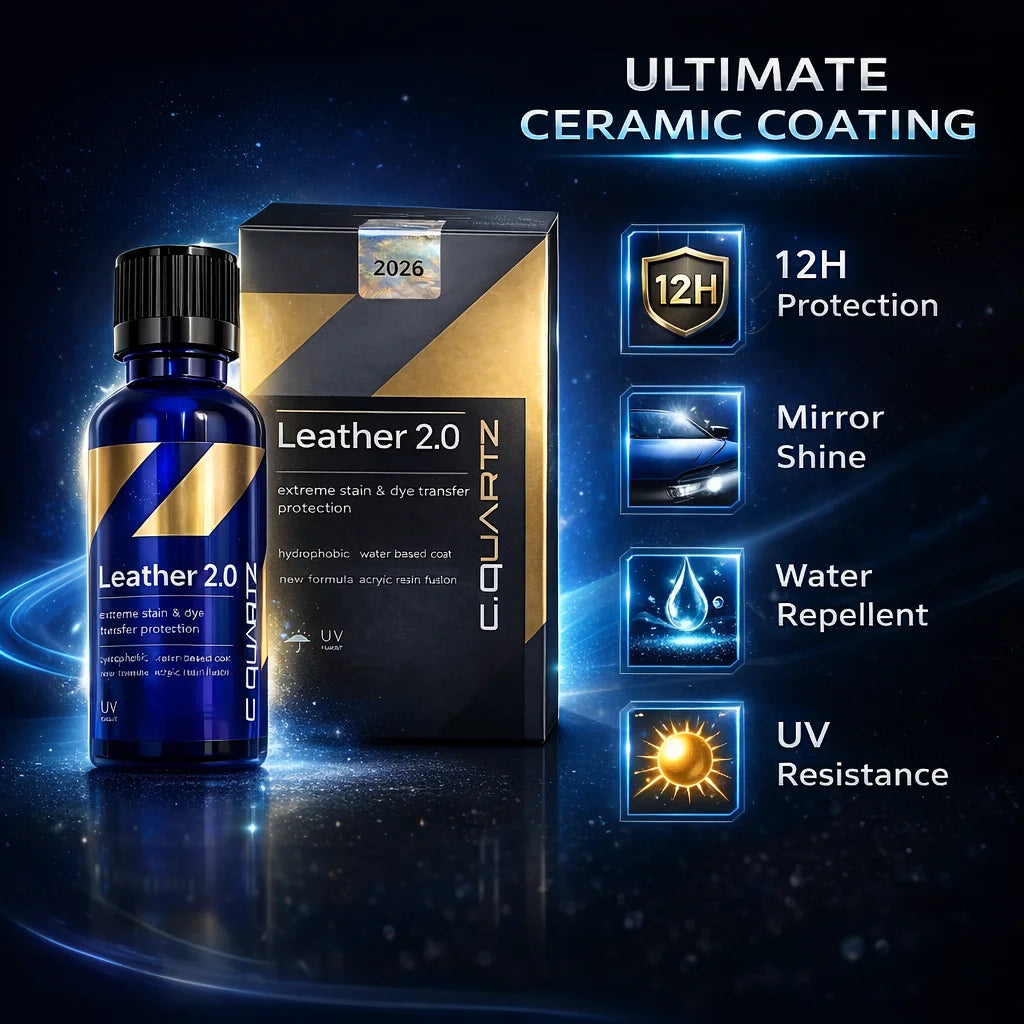 CAR CQUARTZ Leather 2.0 Hydrophobic Oil Phobic Safe on Car Leather Resistance To UV Denim Dye Coloring Abrasion Stains