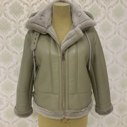 Real Sheep Shearing Skin Fur Coat Winter Warm Leather Thick Coat Women Fashion Sheepskin Motorcycle Jacket