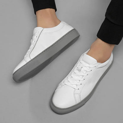 Italian Genuine Leather Men's Shoes 2025 Designer White Shoes Comfortable Walking Shoes Zapatos Para Hombre