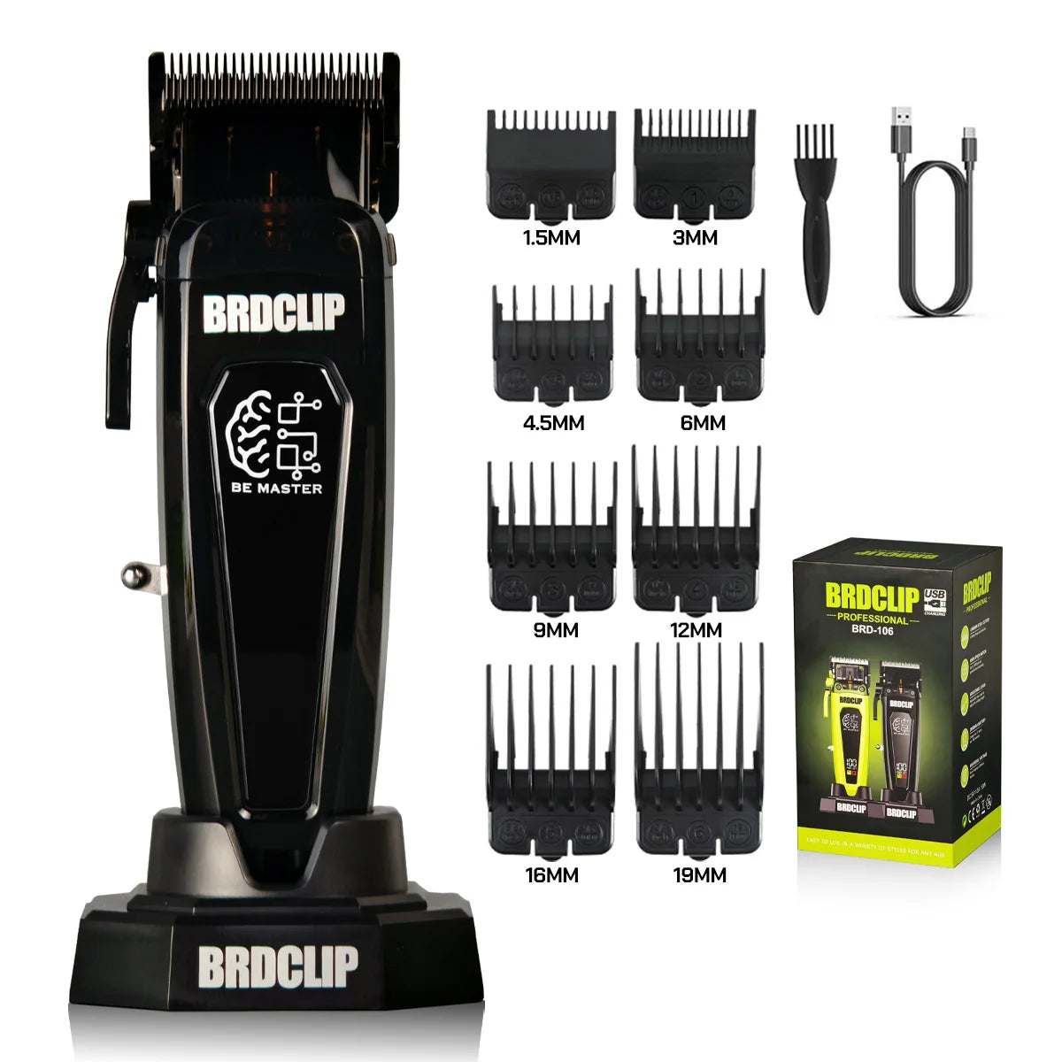 BRD 106 107 609 BRDCLIP Professional Electric Hair Clipper Hair Trimmer DLC Blade with Base 7500RPM 8000RPM 7000RPM Barber Set