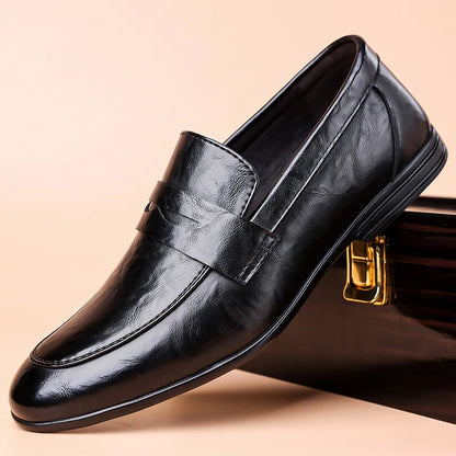 Men's Leather Shoes 2025 New High-quality Business Casual Shoes Men Loafers Spring Autumn Luxury Designer Dress Shoes Size 39-44