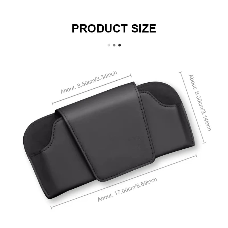 SEAMETAL Car Glasses Case Premium Suede/Leatherette Auto Sun Visor Glasses Holder Sunglasses Protective Case for Car Accessories