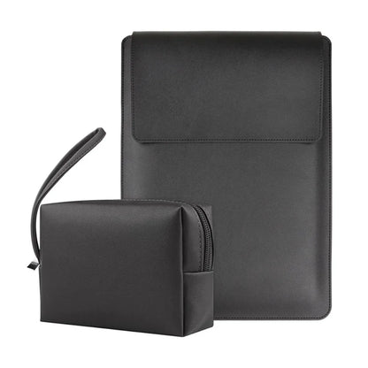 With Small Bag Laptop Sleeve Bag Bracket Design PU Leather Laptop Sleeve Case Adjustable Waterproof Laptop Bracket Inner Bag