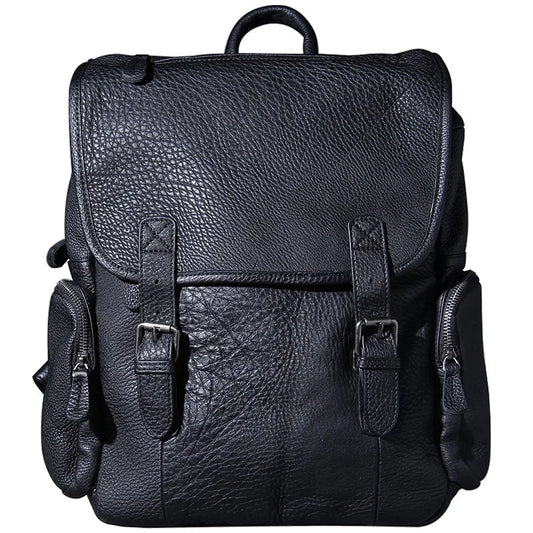 The First Layer Leather Men Backpack Shoulder Bag Travel Large-capacity Laptop Backpacks Casual Schoolbag Original Male
