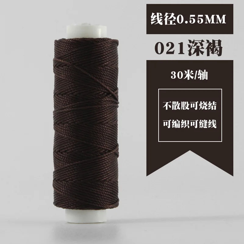 0.55mm Leather Waxed Sewing Thread For Hand Stitching Leather Cord DIY Bracelet Jewelry Making Round Waxed Line