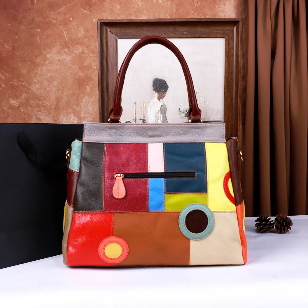 Genuine Leather Crossbody Bag for Women, Handcrafted Cowhide, Retro Handbag, Single Shoulder, Fashionable Design