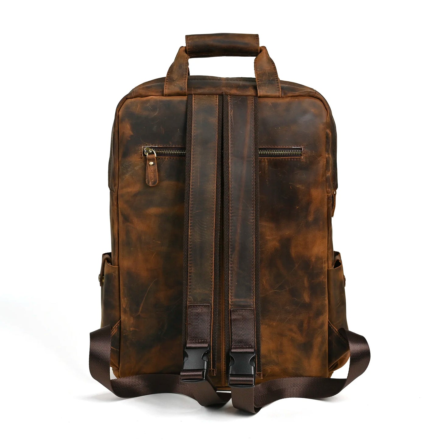 Men Original Leather Fashion Travel University College School Book Bag Designer Male Backpack Daypack Student Laptop Bag 1170