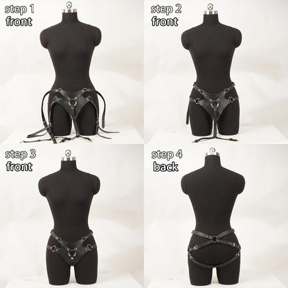 Fashionable Handmade Leather Natural Leather Leg Accessories Women Leather Leg Harness Festival Club Wear, Women Leather Leg