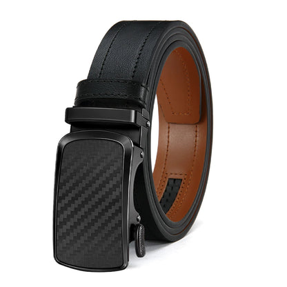 Leather belt men High Quality PU Leather Belts, Automatic Buckle Belt, Adjustable No Hole Belt Jeans Belt for Men