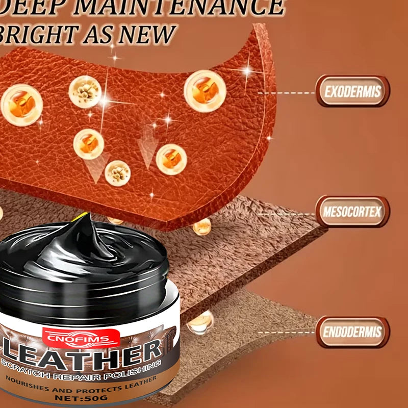 Leather Repair and Nourishing Cream, Shine Enhancer for Car Seats, Leather Sofas, Shoes and Bags