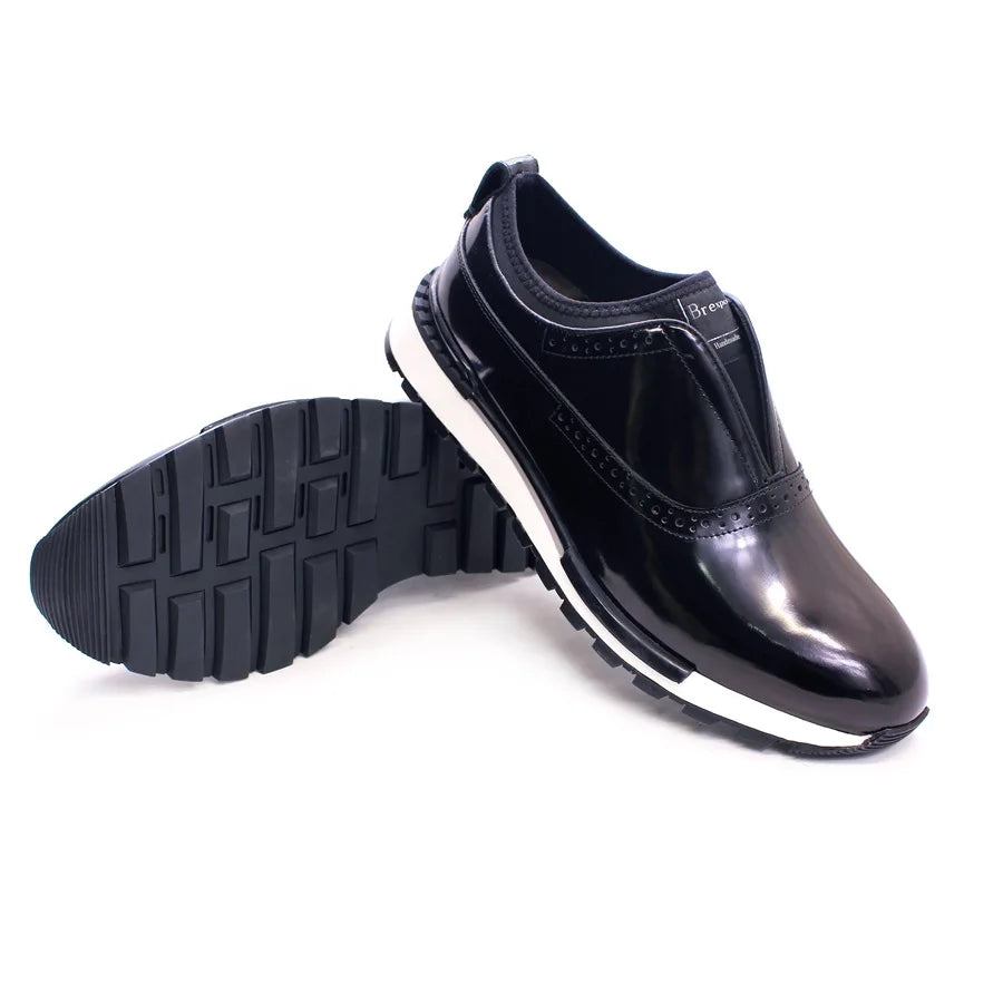 Men's Leather Shoes Comfortable Casual Men's Shoes Non-Slip Sole Glossy Sneakers Wedding High-End Occasion Dating Men's Shoes