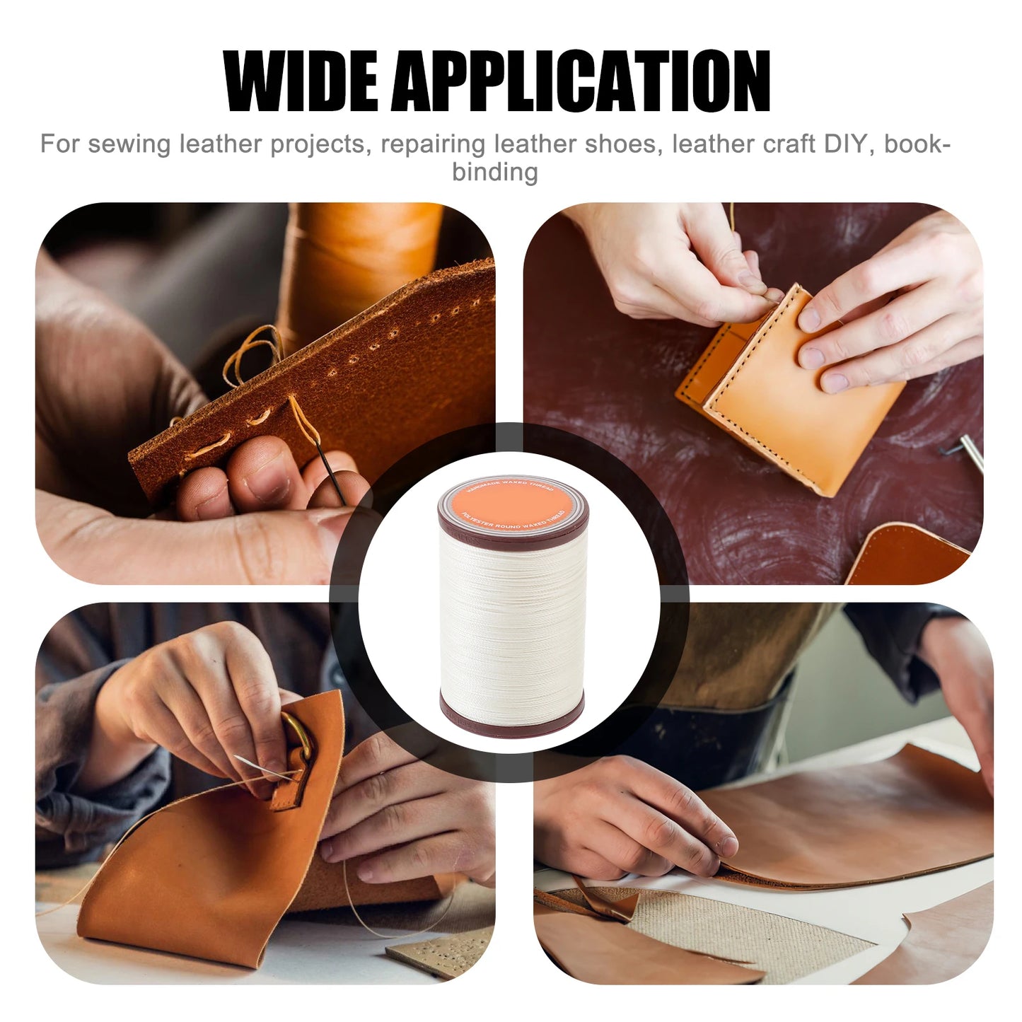 1PC 0.45mm Round Waxed Thread Leather Sewing Thread Hand Stitching Thread Waxed Linen Thread For Book Binding Diy Sewing Craft