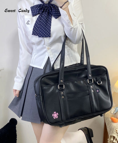 Briefcase High Students Bag Schoolbags Shoulder Bags 14-16 Inch Laptop Bag's Messenger Bags Office Handbag PU Leather Tote Bag