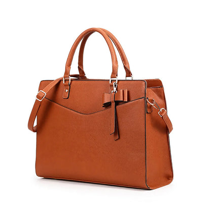 Laptop Bag for Women 15.6 Inch PU Leather Laptop Tote Bag Work Business Office Briefcase Large Lightweight Handbag Shoulder Bag