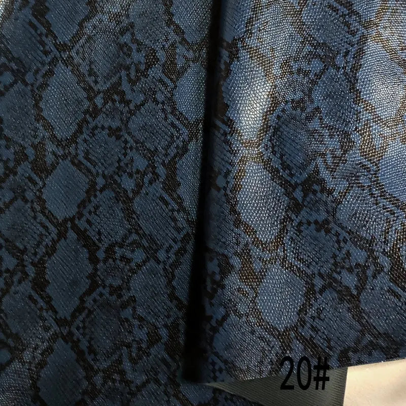 PU Snakeskin Faux Leather Fabric Roll No Adhesive for Bag Belt Headboard Sofa Upholstery Artificial Leather Animal