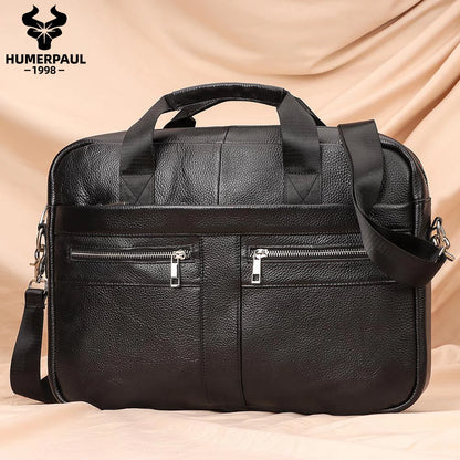 Men Briefcase Bag High Quality Business Genuine Leather Shoulder Messenger Bags Male Office Handbag 14 inch Laptop Bag Travel