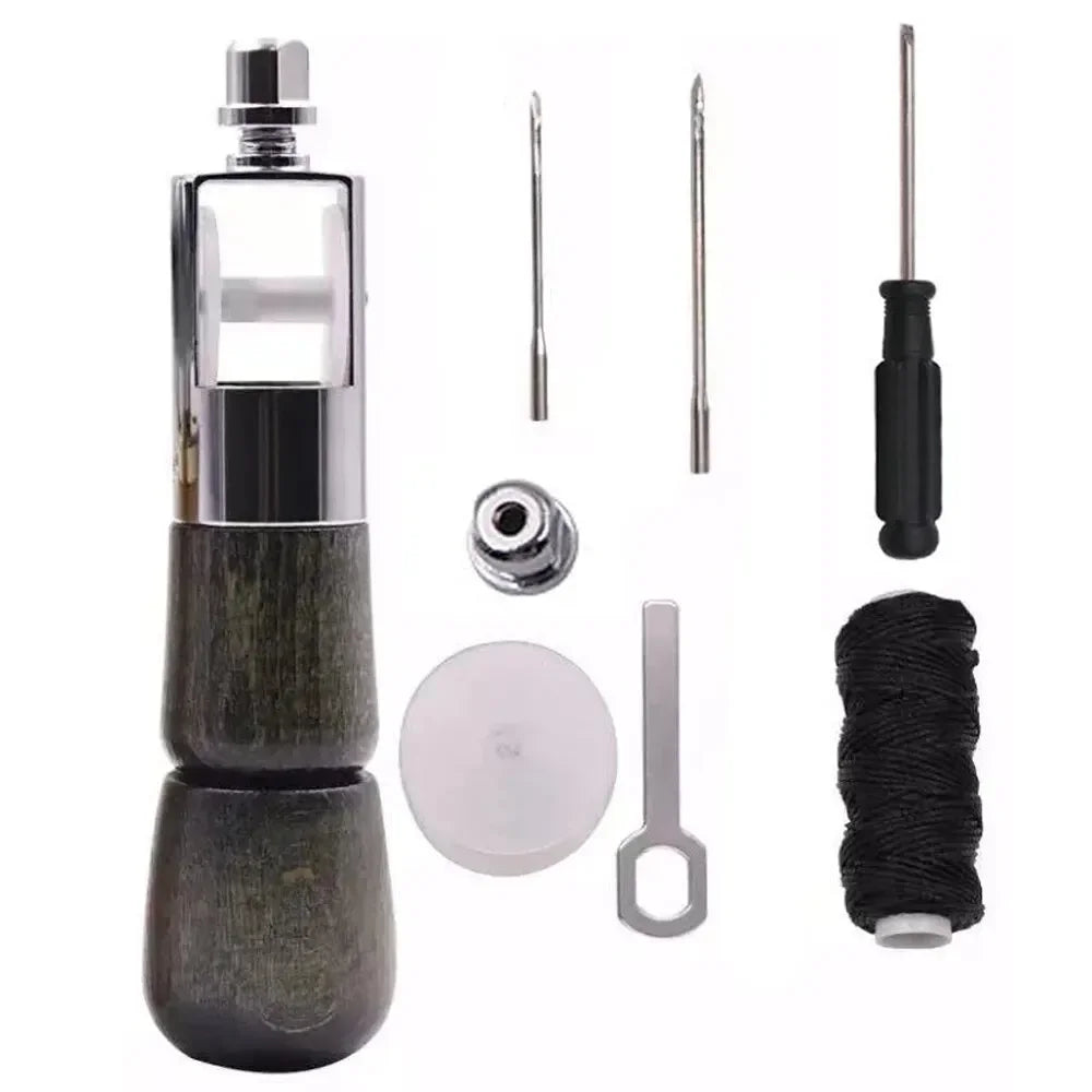 DIY Leather Sewing Awl Kit Waxed Thread Hand Sewing Tools Leather Craft Edge Stitching Belt Strips Shoemaker Canvas Repair Tools