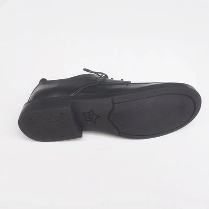Genuine Leather Wide Toe Men's Women's British Style Lace-up Shoes Business Casual Work Shoes Cowhide