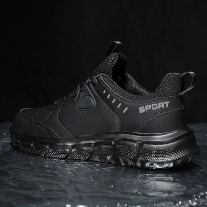 Men Hiking Shoes New Leather Windproof Lightweight Simple Versatile Jogging Male Sneakers Outdoor Non-Slip Wear Resistant Shoes