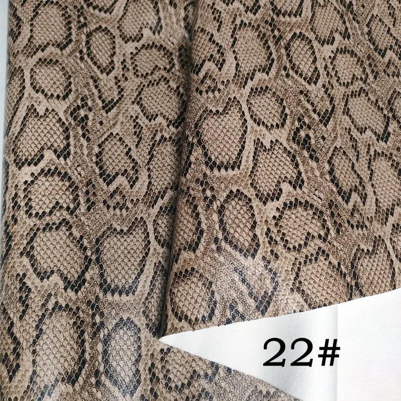 PU Snakeskin Faux Leather Fabric Roll No Adhesive for Bag Belt Headboard Sofa Upholstery Artificial Leather Animal