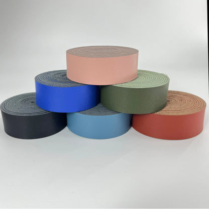 1 Roll of 2.5cm Wide Napa Texture Single Sided Synthetic Leather PU Strip 2mm Thickness for DIY Accessories Bag Strap Pet Collar
