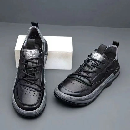 business man shoes leather black white platform men's sneakers and casual shoes high quality designer luxury shoes heren schoene