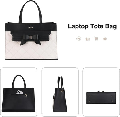 Laptop Bag Women Handbag Cross body Shoulder PU Leather Tote Bag Fashion Office Business Computer Briefcase for MacBook HP Dell