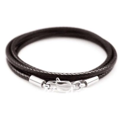 Braided Leather Cord for DIY Lanyard Pendant Necklace Making String Rope Thread Jewelry Making Stainless Steel Lobster Clasp