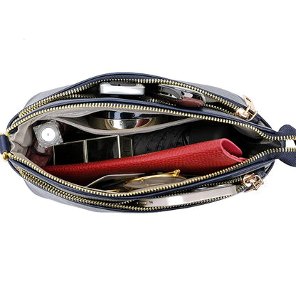 Leisure Genuine Leather Girl Motorcycle Bag Fashion Trend Female Messenger Bags Wallet High Quality Soft Leather Shoulder Bolsas