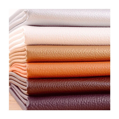 PU Litchi Grain Leather Fabric Waterproof Faux Leather Upholstery Material for Headboard Sofa Furniture DIY Craft